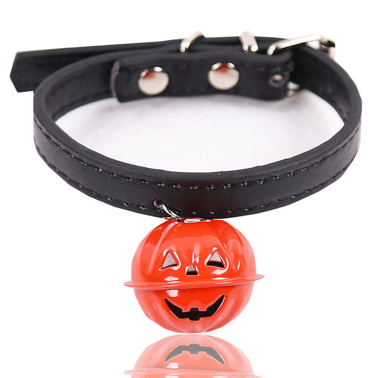 Halloween Pumpkin Pet Bell Collar Pet Dog Cat Necklace