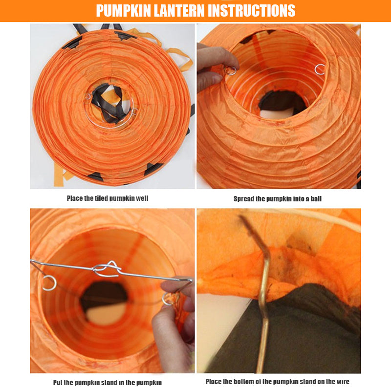 20cm Halloween Paper Pumpkin Hanging Lantern