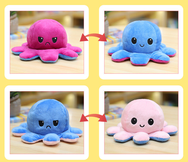 Reversible Flip Octopus Stuffed Plush Doll