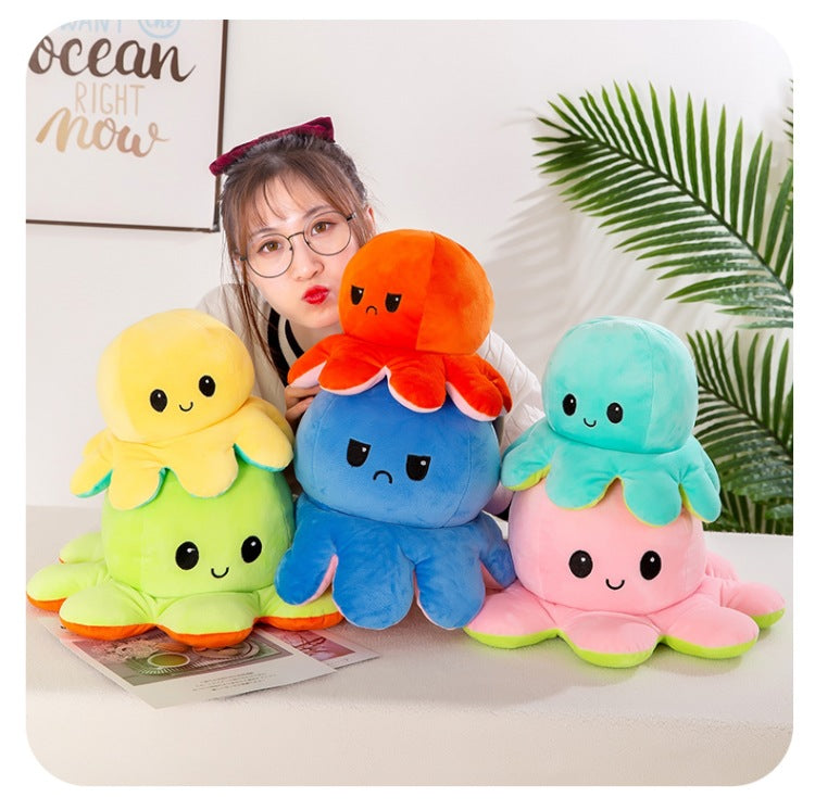 Reversible Flip Octopus Stuffed Plush Doll