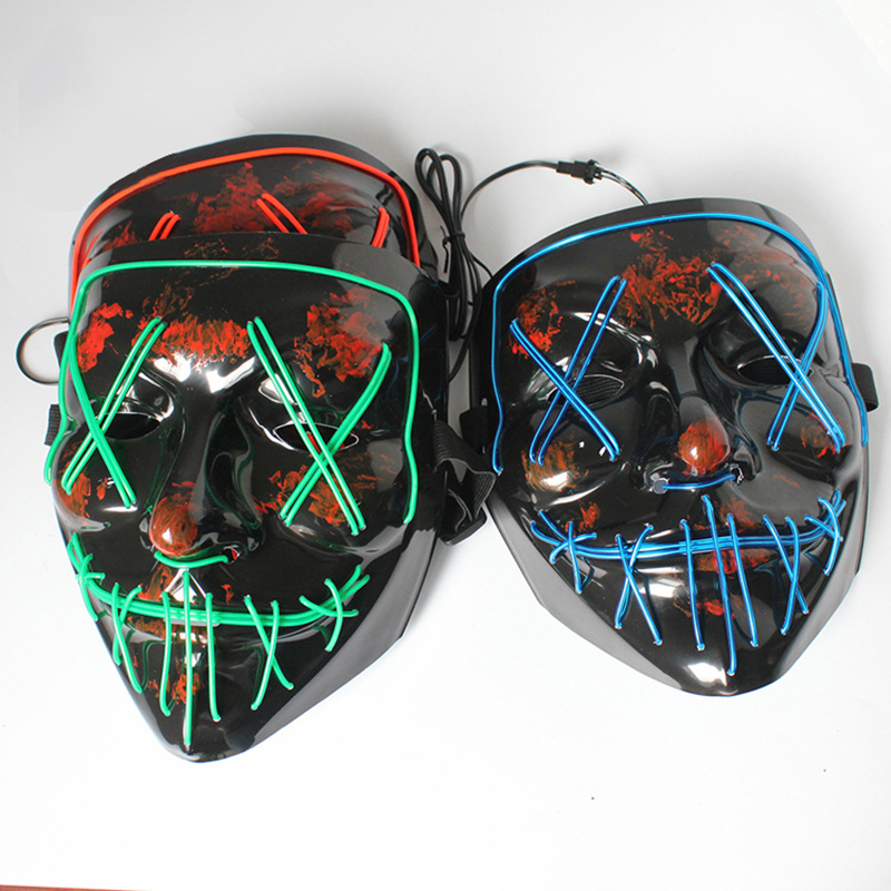 Cosplay Halloween Neon Mask Led Glow Mask